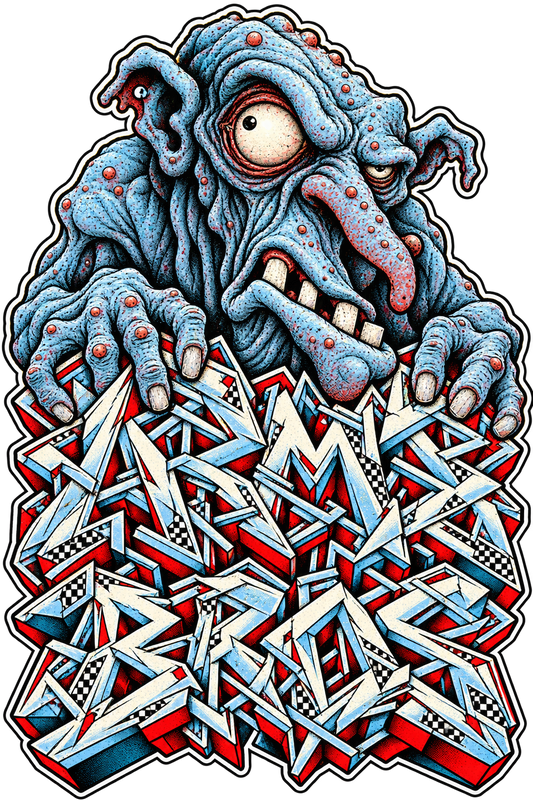 Arms Bros Blue Troll Graffiti - original artwork