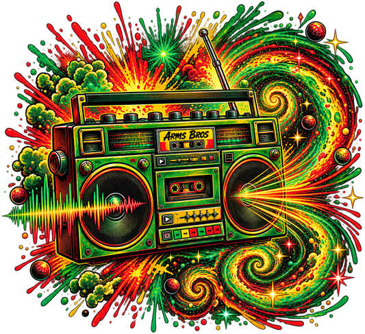 Cosmic Boombox Rasta Tee