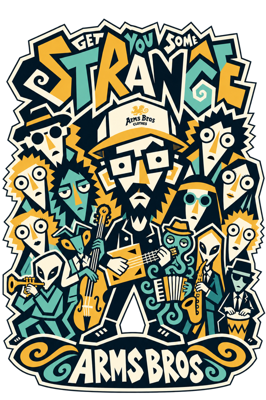 Strange Arms Bros alien band poster artwork
