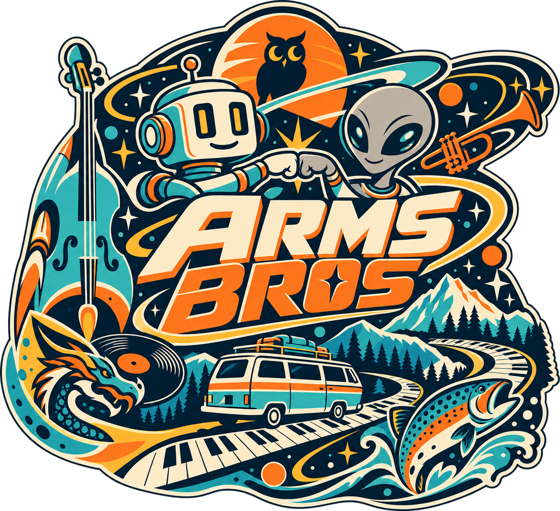 Arms Bros Fist Bump Road Trip Collage artwork