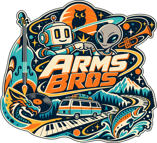 Arms Bros Fist Bump Road Trip Collage artwork