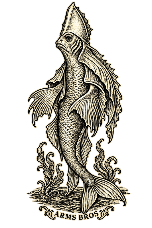 Bishop Fish engraving artwork