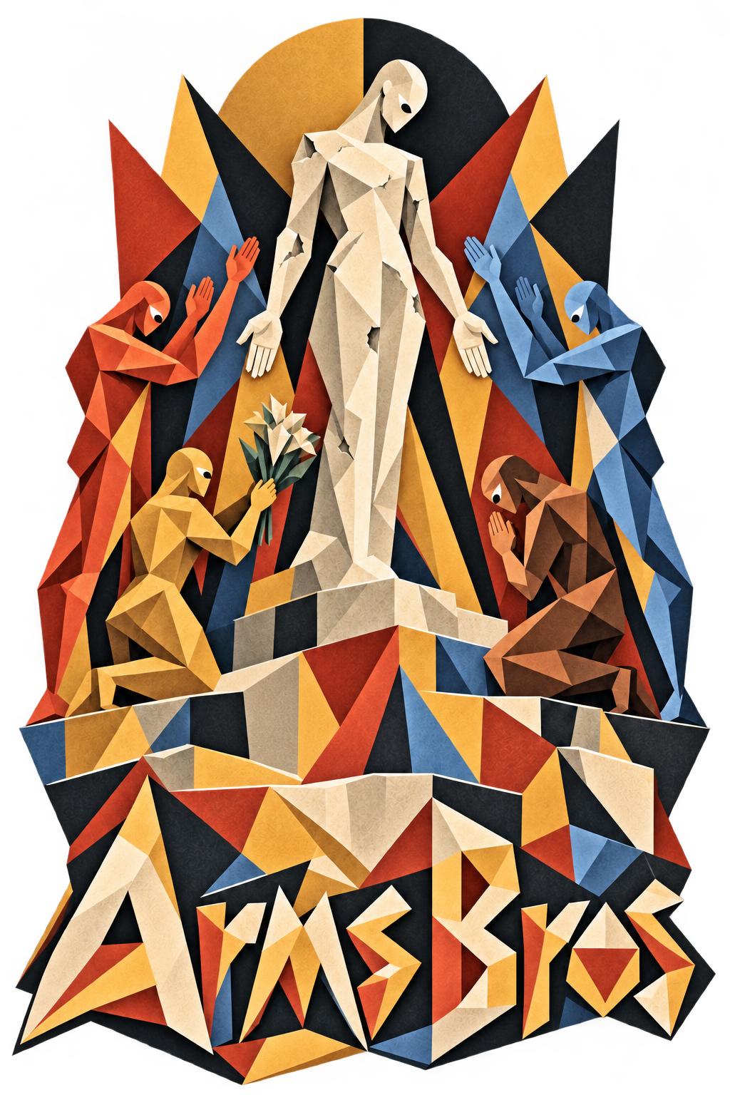 Cubist Statue Tee artwork