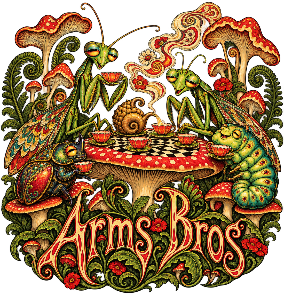 Psychedelic Tea Party Tee artwork
