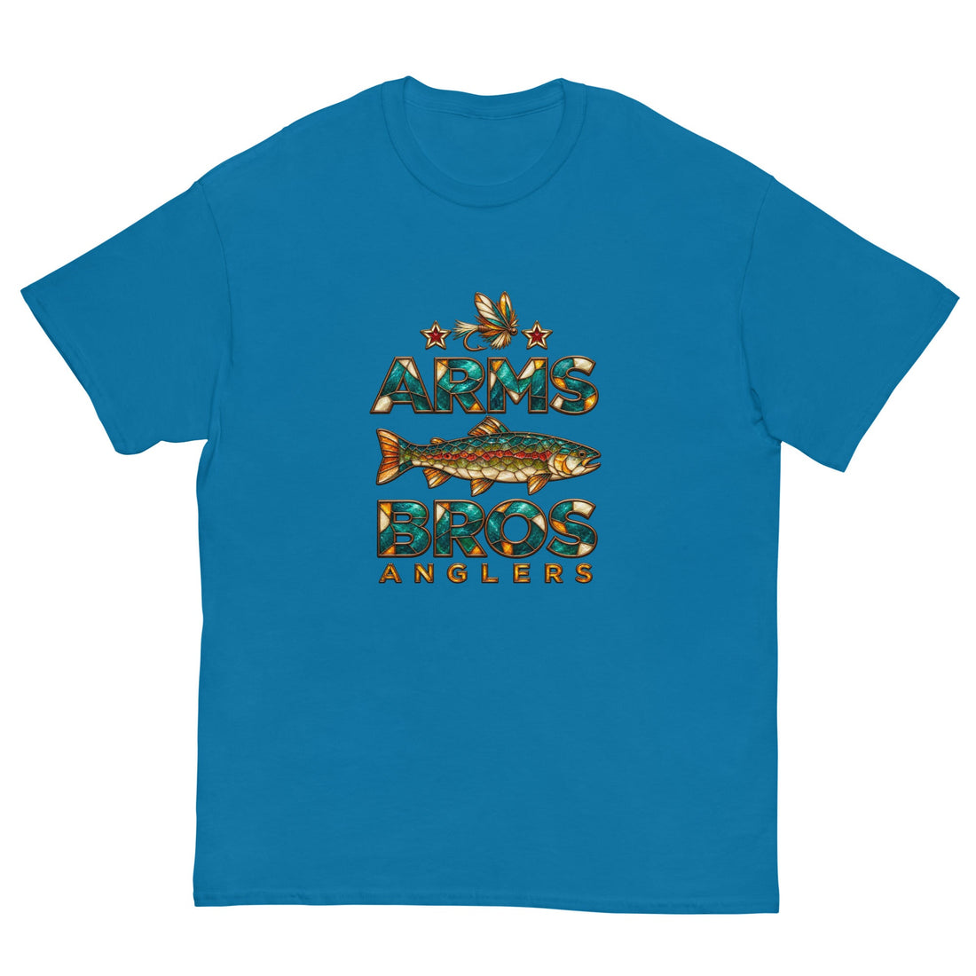 Arms Bros Anglers Stained Glass Tee — Sapphire