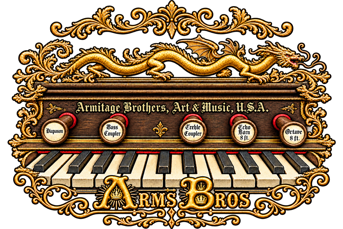 Arms Bros Antique Organ Tee - original artwork