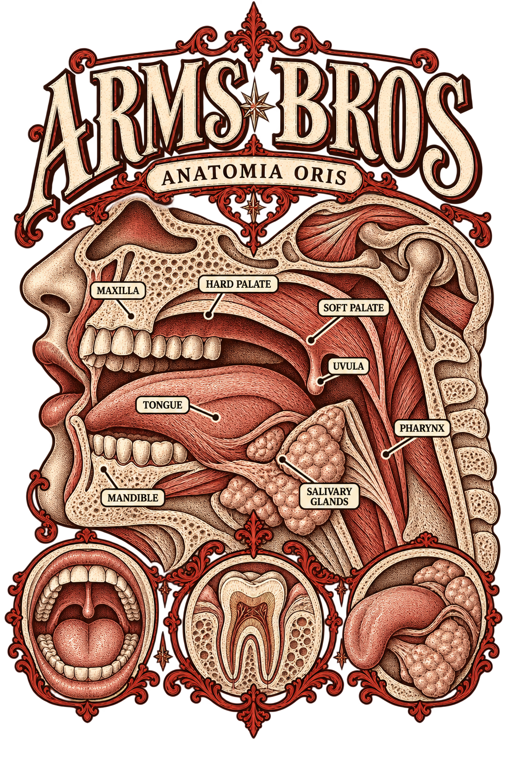 Anatomia Oris Vintage Mouth Anatomy Tee