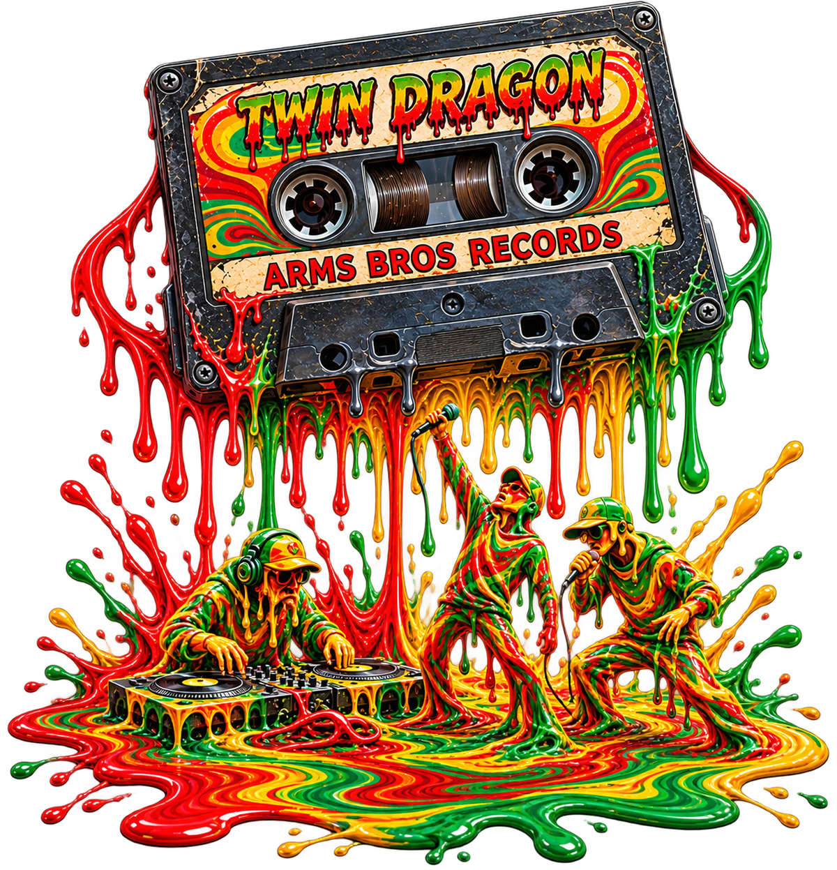 Twin Dragon Rasta Cassette Tee