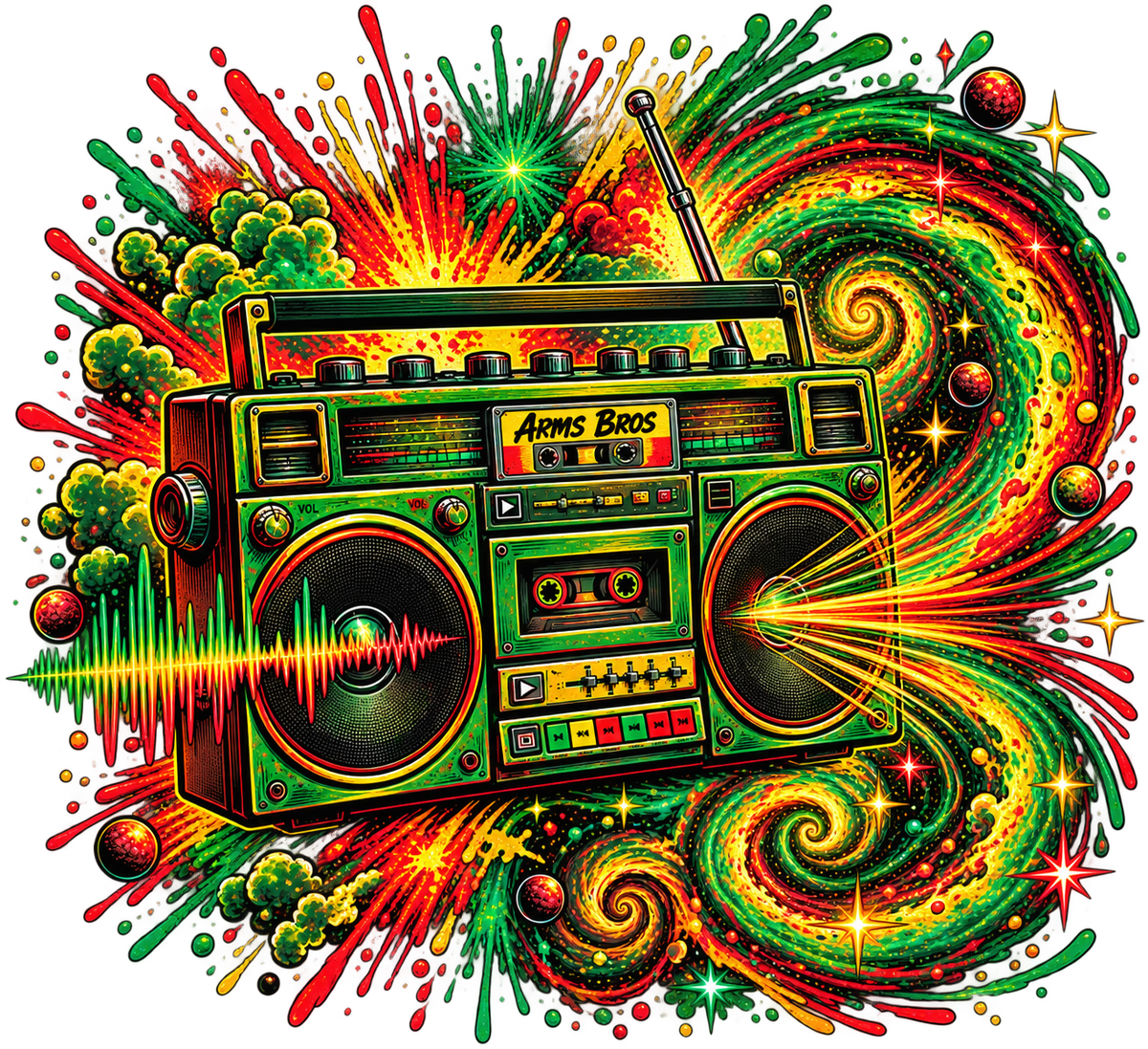 Cosmic Boombox Rasta — clean artwork