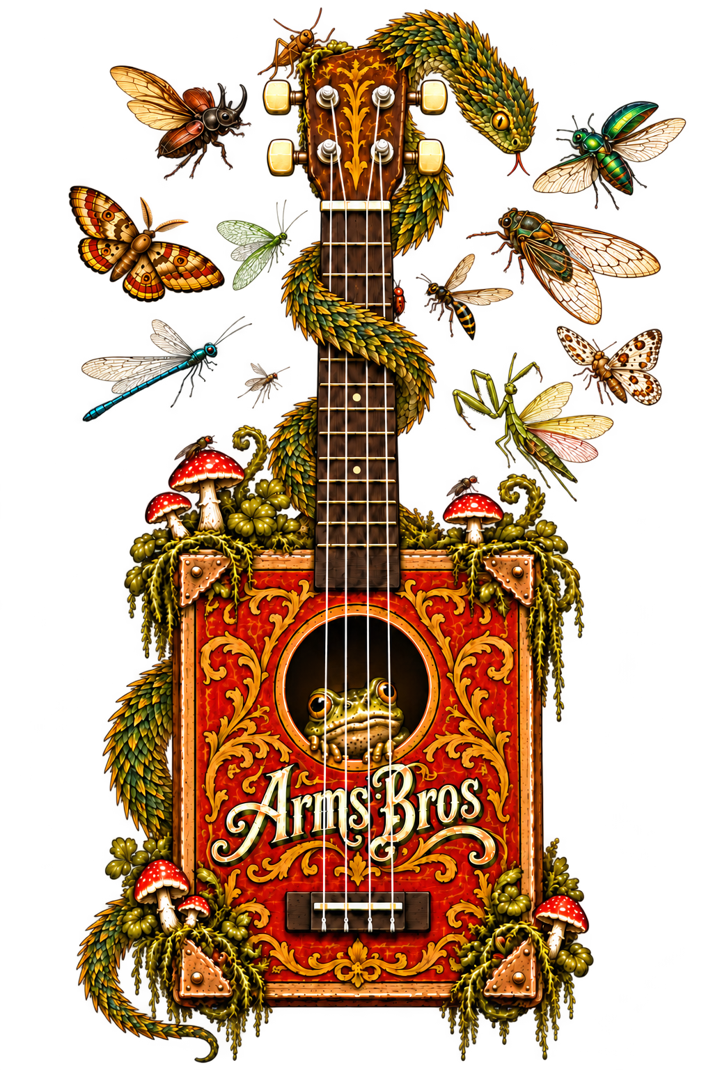 Cigar Box Swamp Serenade Tee - original artwork