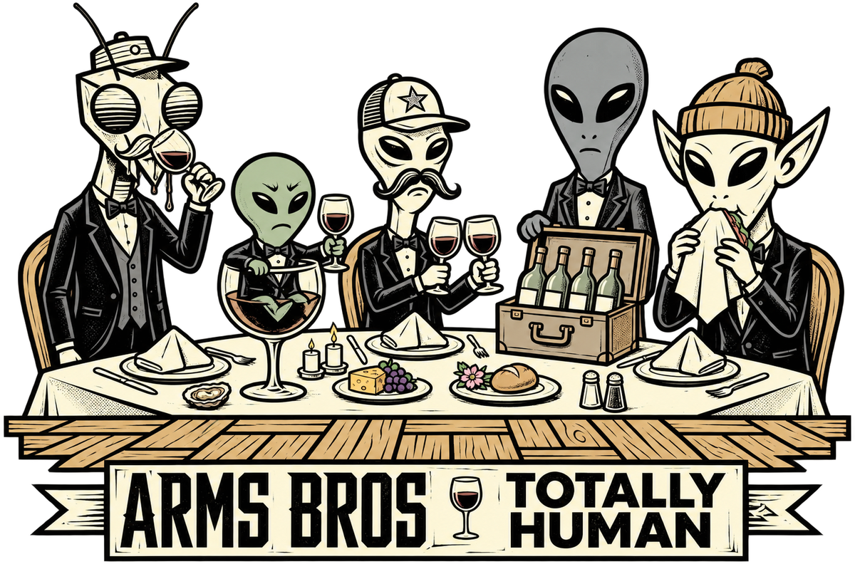 Totally Human Wine Tasting Tee artwork