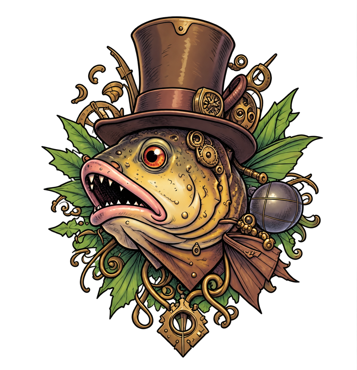 Dapper Steampunk Trout Tee