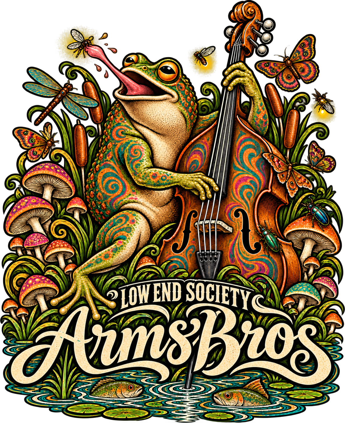 Low End Society Bass Frog Tee - original artwork