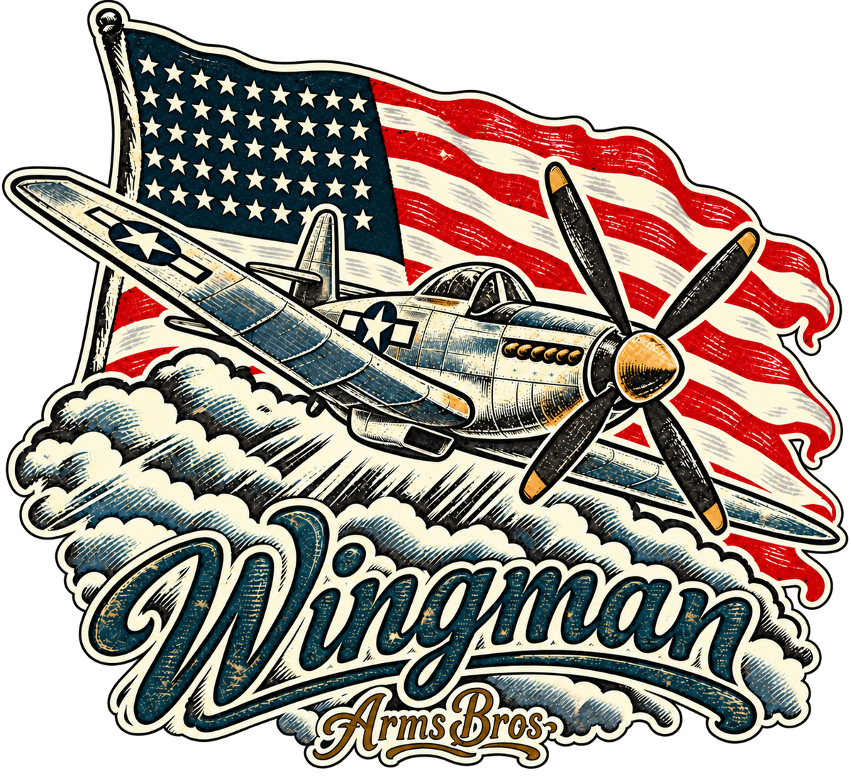 Wingman Mustang Tee - original artwork