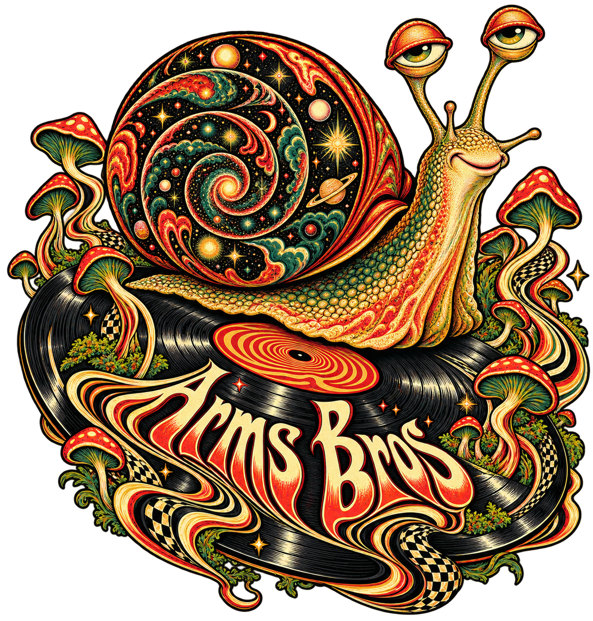 Psychedelic Snail Tee - original artwork