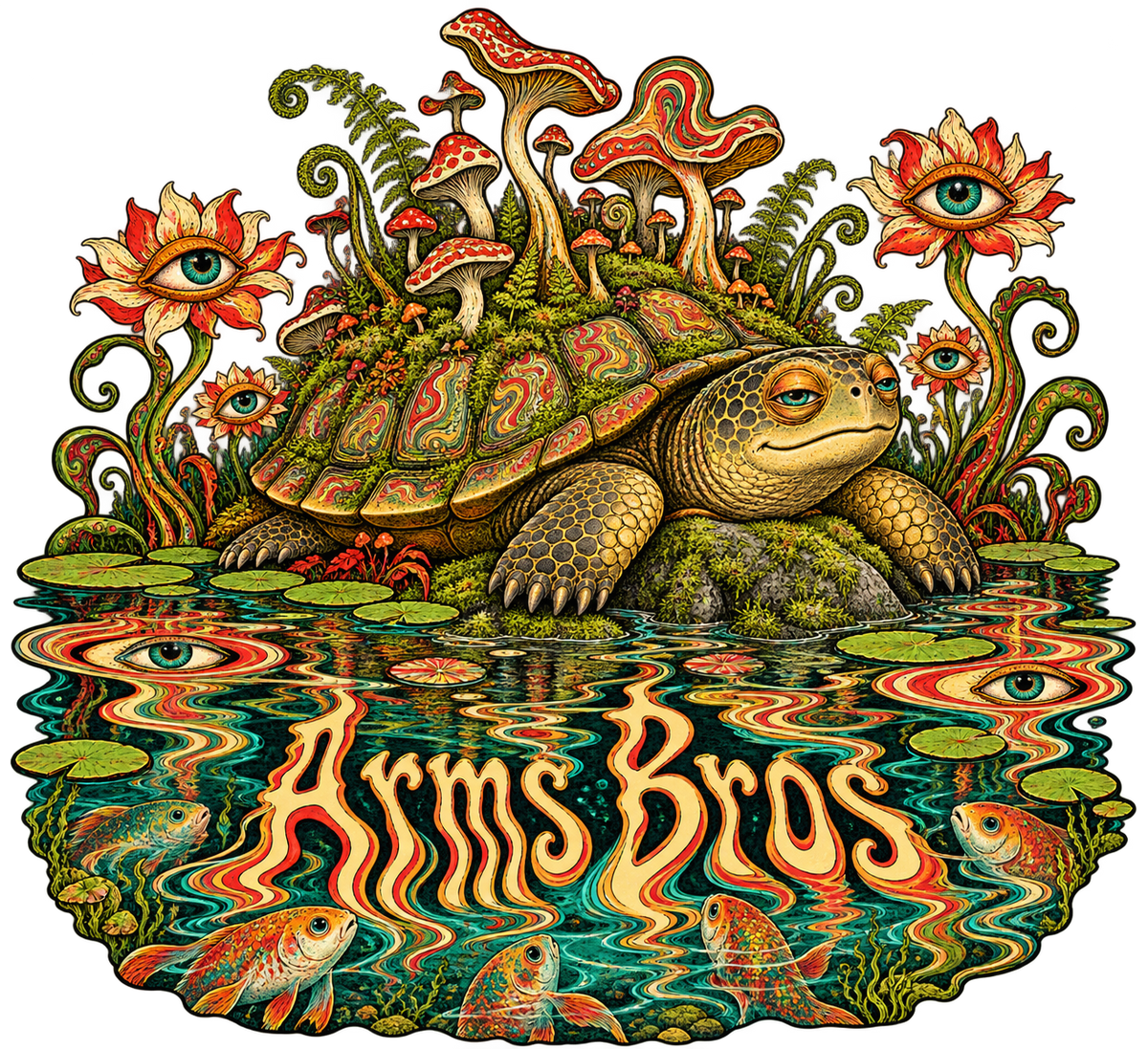 Psychedelic Turtle Tee - original artwork