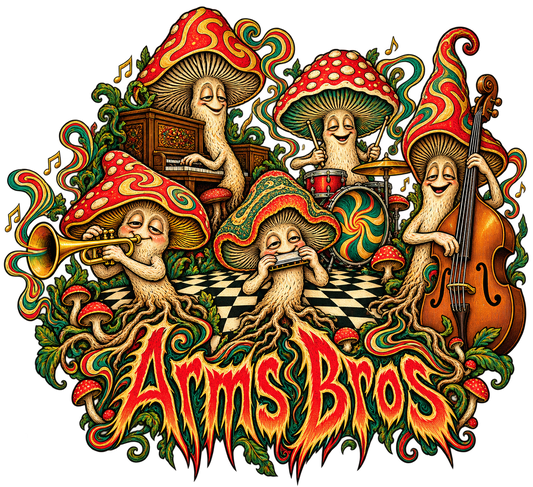 Psychedelic Mushroom Band Tee - original artwork