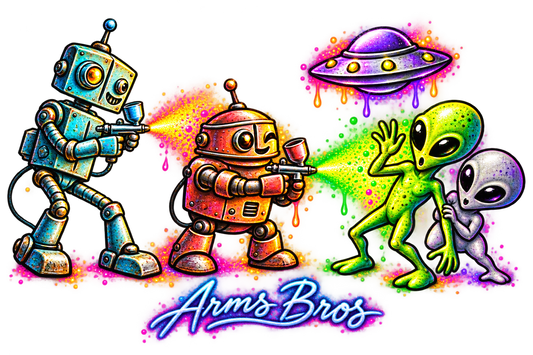 Robots vs Aliens Spray War — clean artwork
