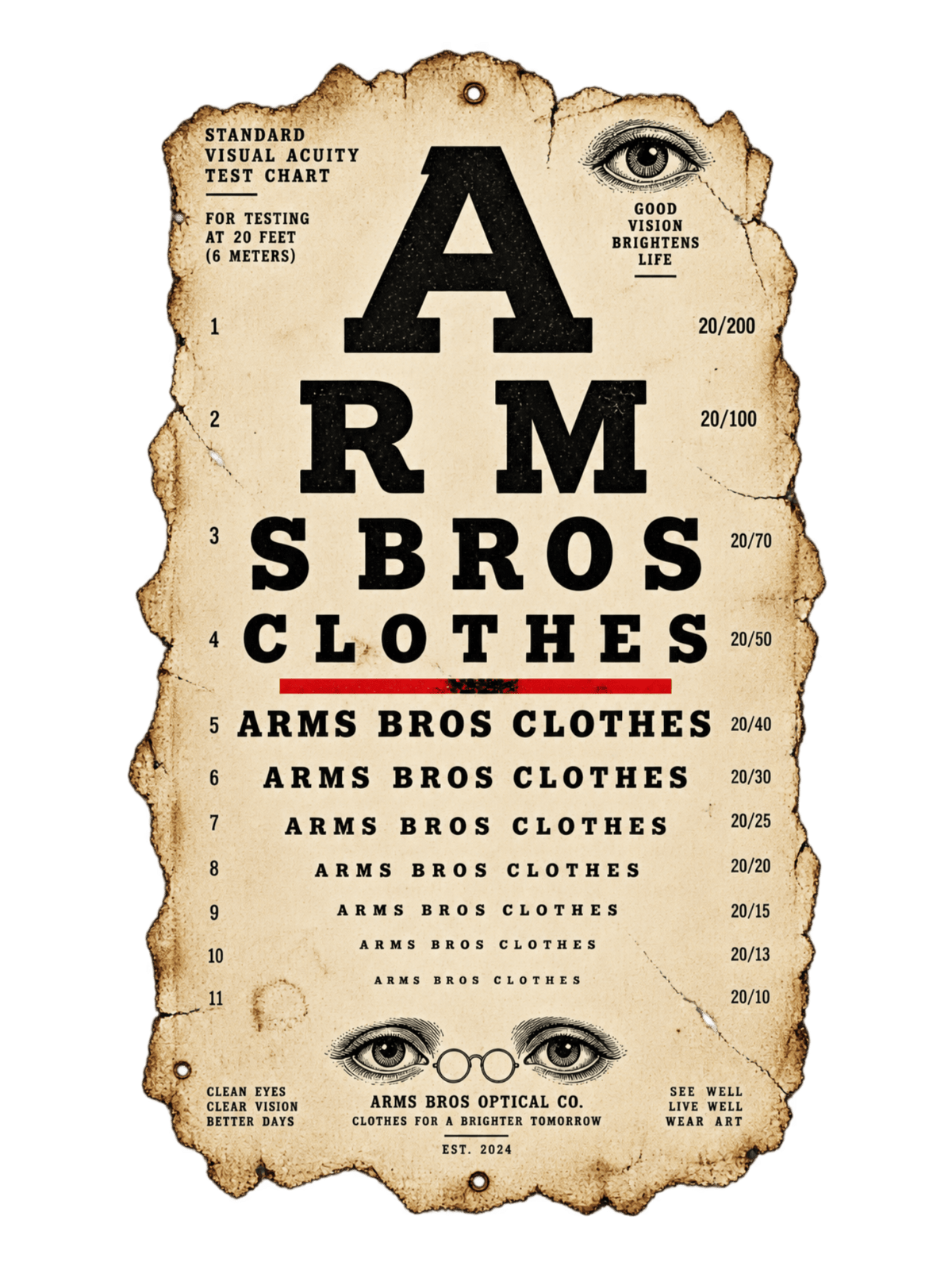 Optical Illusion Vision Test Tee - Arms Bros Clothes